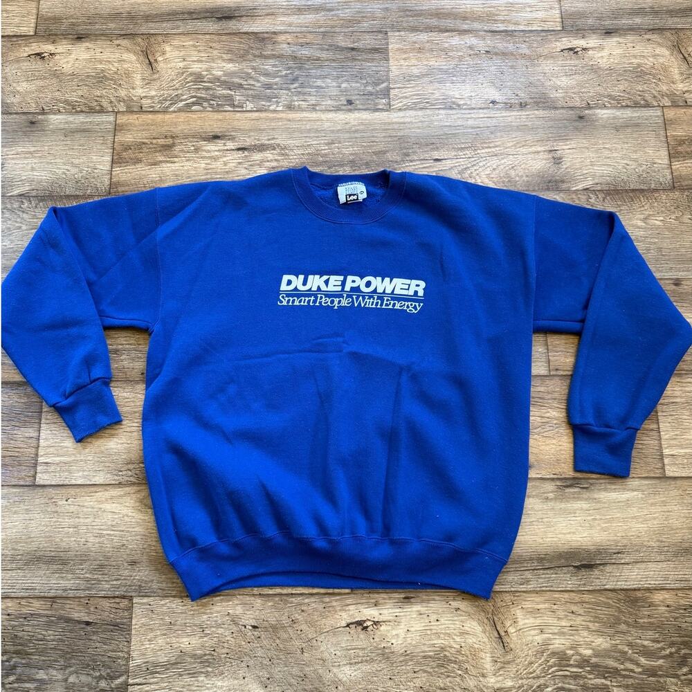 Vintage 80s Duke Power Royal Blue Lee Crewneck Sweatshirt